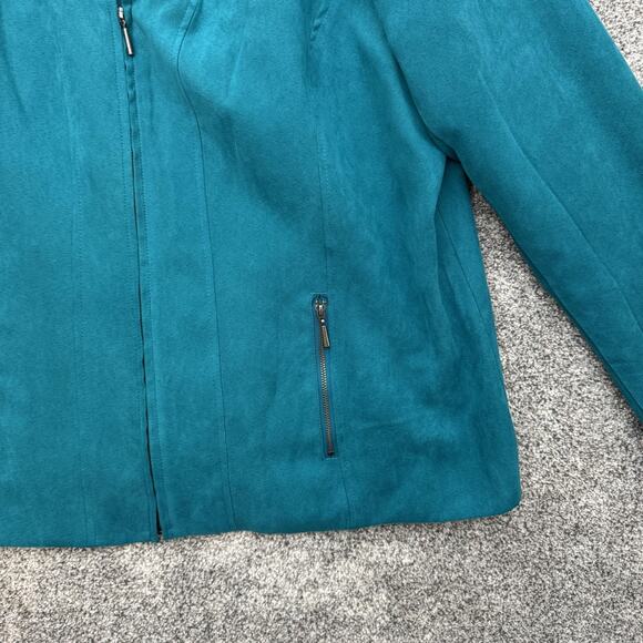 Studio Works Jacket Womens 18 Faux Suede Full Zip Lined Pockets Classic - Picture 2 of 13